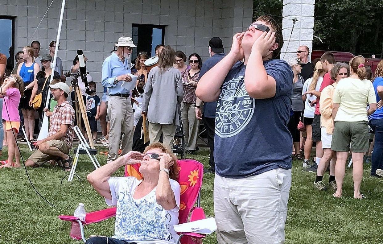 Residents camped outside the Corning Community College Observatory in Steuben County hoping for a glimpse of a 2017 partial solar eclipse.