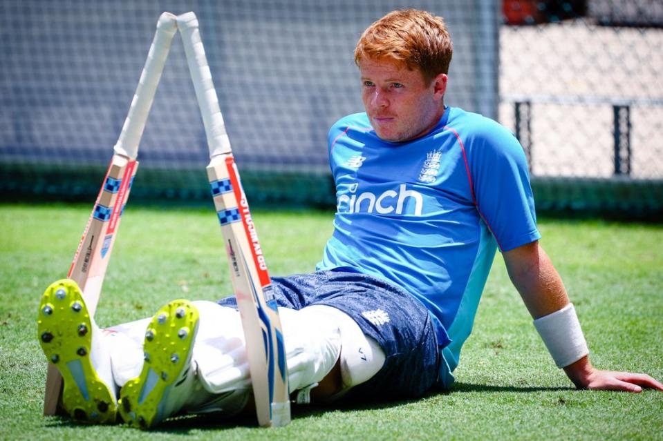 England's Ollie Pope takes a break (Getty)