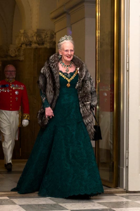 Margarita de Dinamarca durante la visita de Estado de los reyes Felipe y Letizia