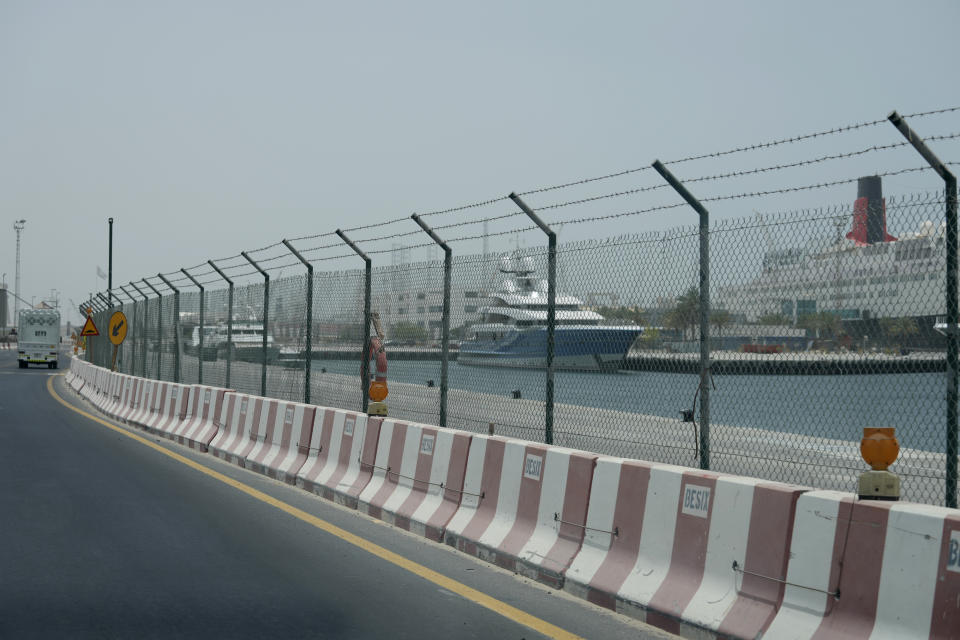 The Madame Gu superyacht, owned by Russian parliamentarian Andrei Skoch, is docked at Port Rashid terminal, in Dubai, United Arab Emirates, Thursday, June 23, 2022. The sleek $156 million yacht belonging to Skoch, a sanctioned Russian oligarch and parliamentarian, is the latest reminder of how the sheikhdom has become a haven for Russian money amid Moscow's war on Ukraine. (AP Photo/Kamran Jebreili)