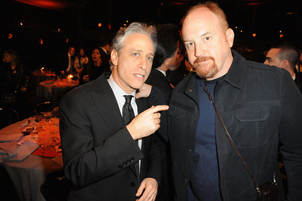 Jon Stewart and Louis C.K. at the First Annual Comedy Awards on March 26, 2011. (Photo: Jeff Kravitz via Getty Images)