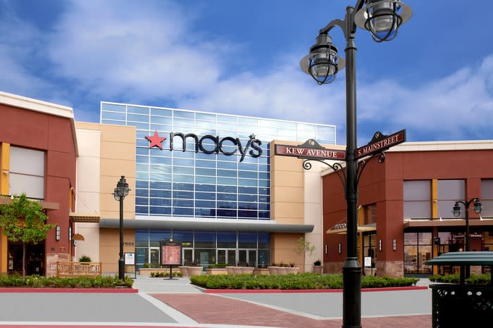 A rendering of the exterior of a Macy's store
