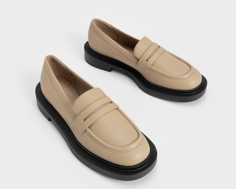 Classic Penny Loafers - Nude. (PHOTO: Charles & Keith)