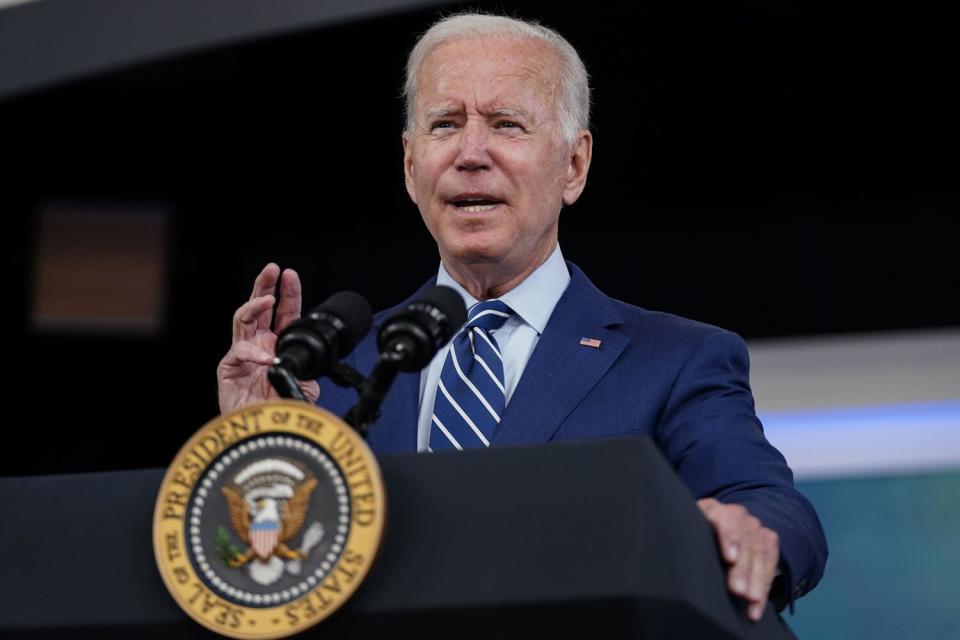 President Joe Biden receives a third shot of the Pfizer Covid-19 vaccine