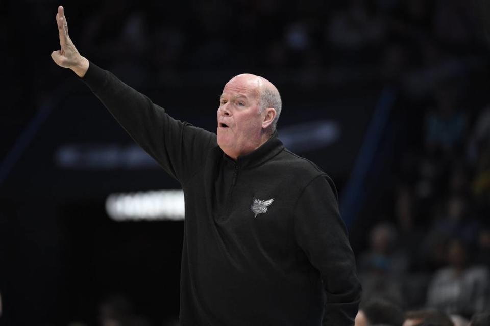 Charlotte Hornets head coach Steve Clifford reacts during the first half against the Sacramento Kings at the Spectrum Center.