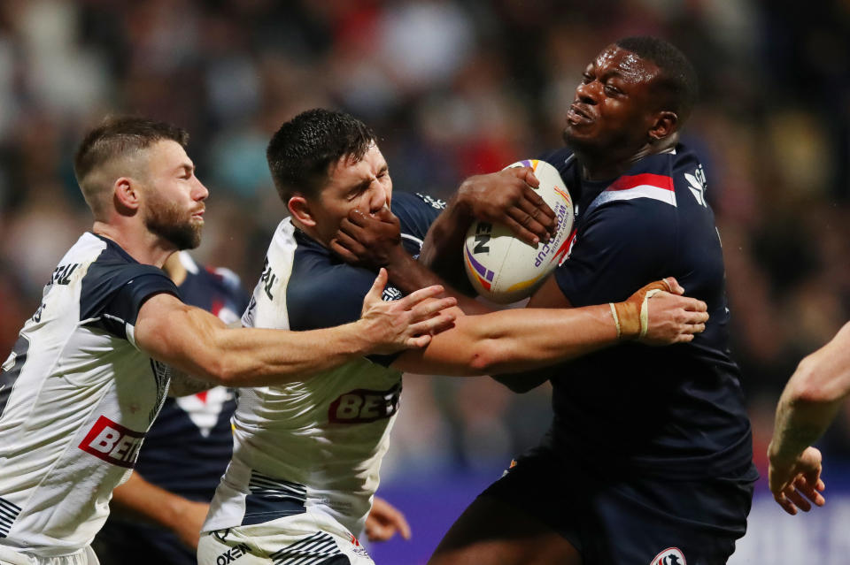 Sydney Rooster star Victor Radley has seamlessly integrated into Shaun Wane's England team at the Rugby League World Cup (Getty Images for RLWC 2021)