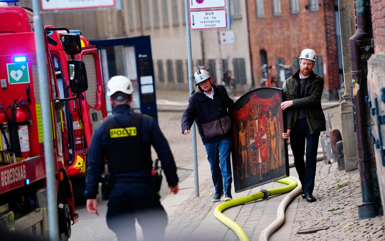 An artefact is rescued from the building