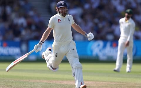 Jonny Bairstow runs through at Headingley - Credit: AP