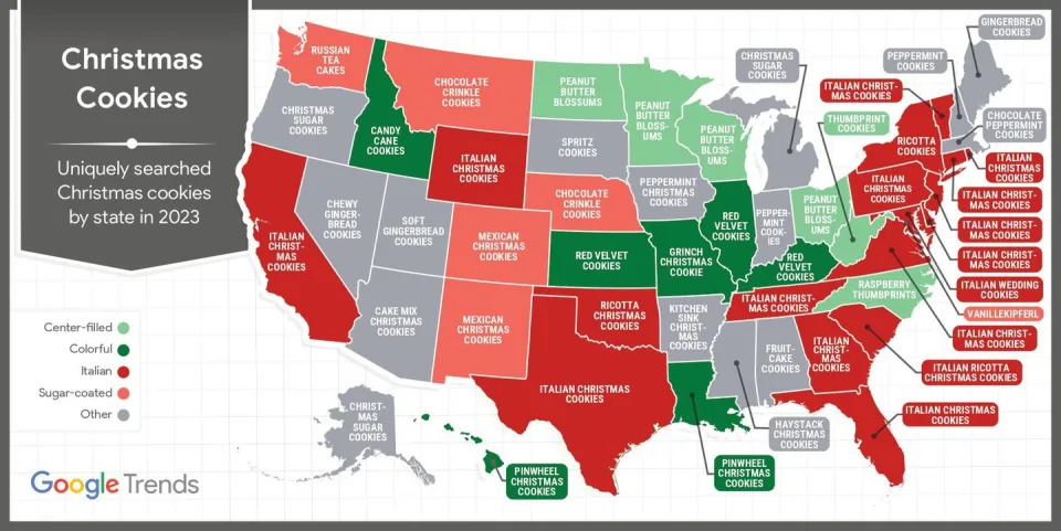 google trends christmas cookies by state