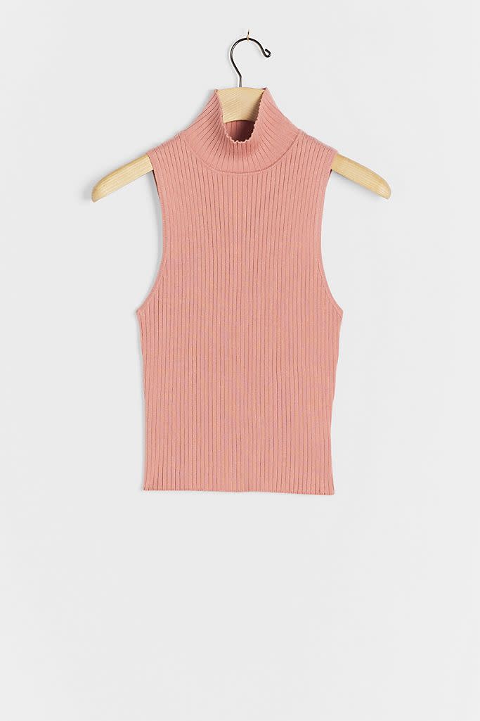 Batia Ribbed Mock Neck Tank. Image via Anthropologie.