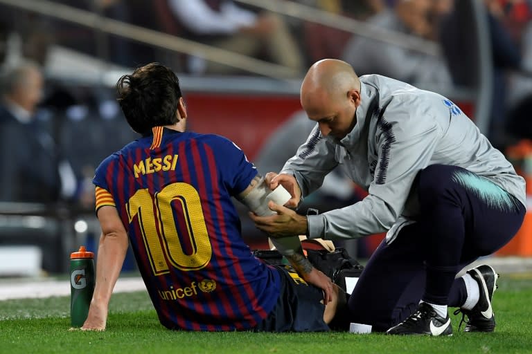 Messi fractured his arm against Sevilla on Saturday