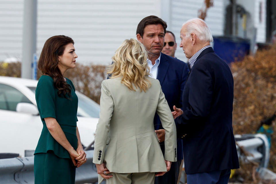 The Bidens with Ron and Casey DeSantis in Fort Myers Beach, Fla.