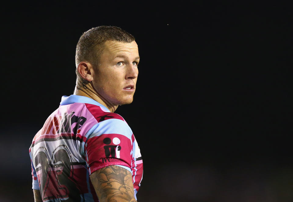 Todd Carney during the round 10 NRL match between the Cronulla-Sutherland Sharks and the Wests Tigers in 2014 in Sydney, Australia. (Getty Images)