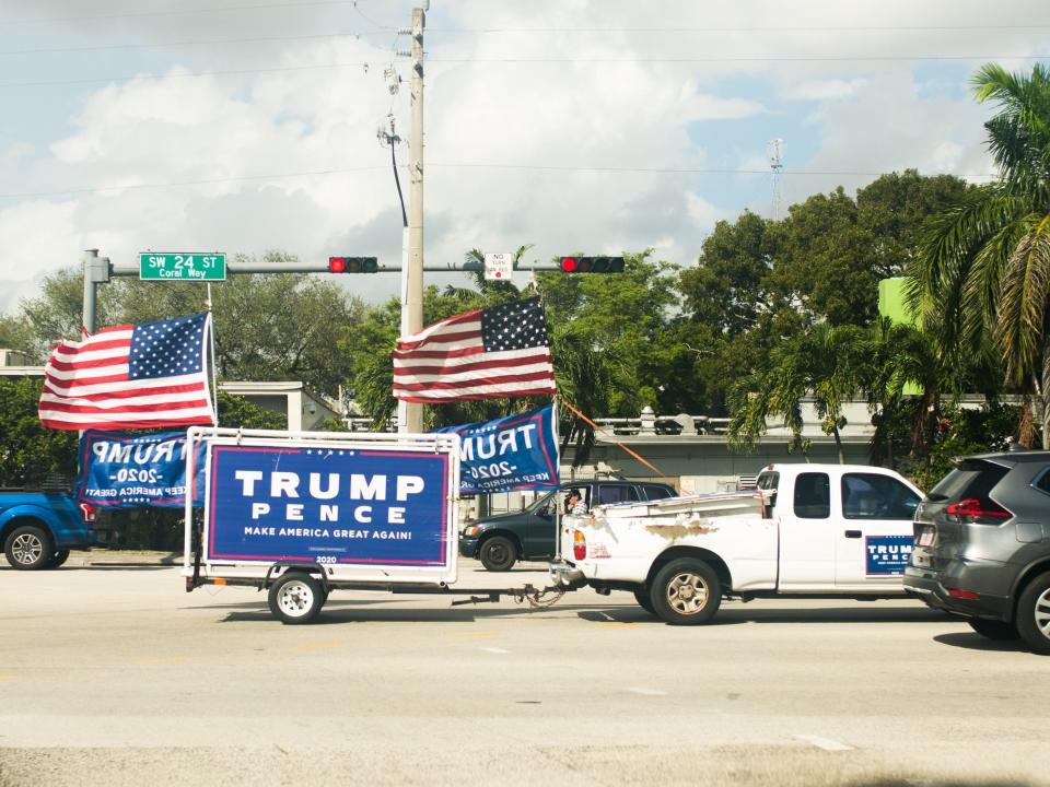 Trump parade during early voting in Miami, Florida