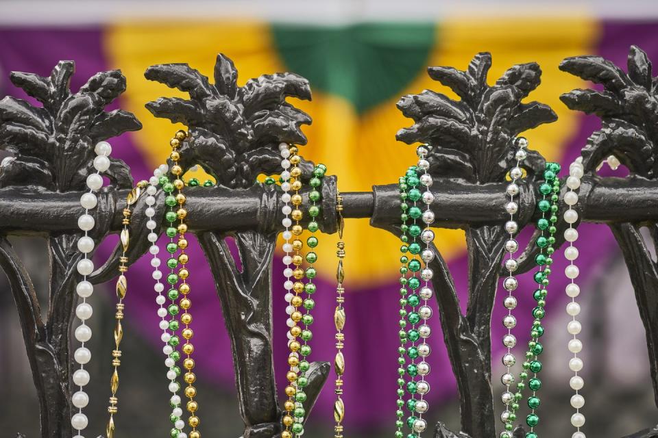 mardi gras beads and color