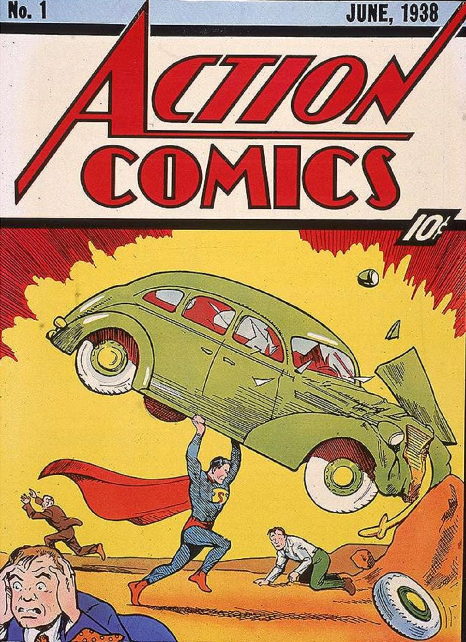 The cover for Action Comics #1, from April, 1938.