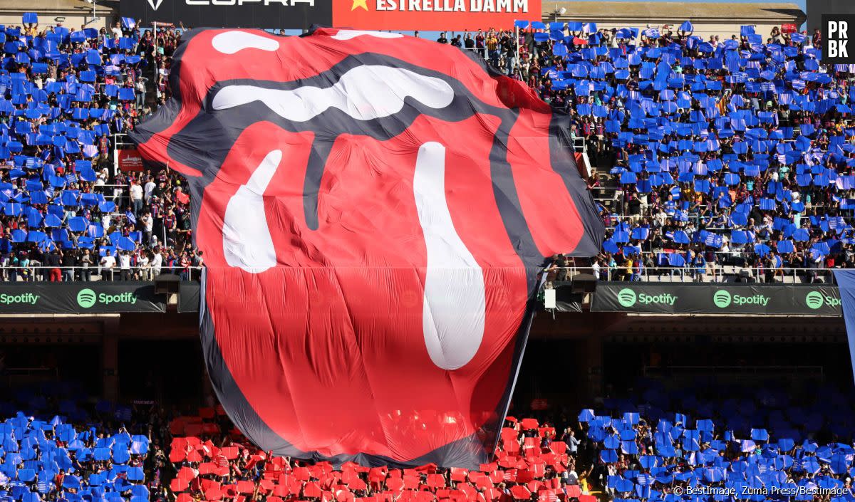 Les Rolling Stones sont un groupe mythique de l'histoire de la musique.
Le logo des Rolling Stones à Barcelone. © Xavi Urgeles/ZUMA Press Wire - BestImage, Zuma Press/Bestimage