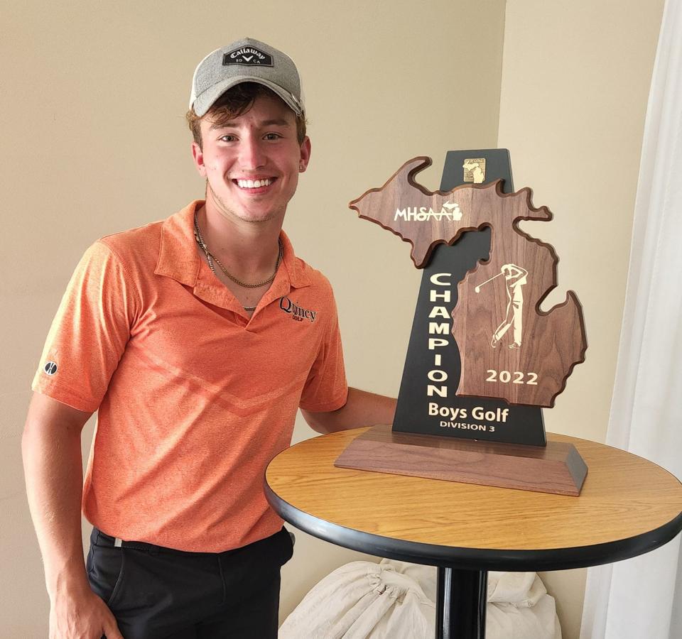 Quincy's Sam Sawyer will compete at the MHSAA State Golf Finals this coming weekend after winning the individual regional championship