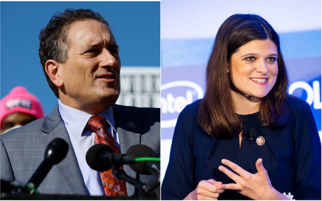 Rep. Haley Stevens (right) is battling Rep. Andy Levin for the Democratic nomination in Michigan's 11th Congressional District. Levin, who is Jewish, introduced a bill that would bar Israel from using U.S. aid to entrench the occupation of Palestinian lands conquered in 1967. (Photo: Associated Press/Getty Images)