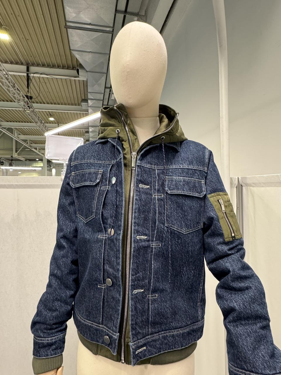 A FashionArt mixed media jacket for spring 2025.