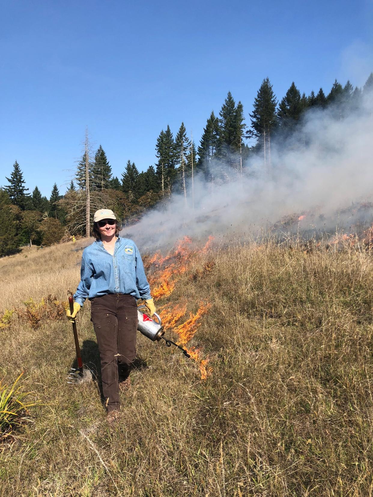A prescribed fire training in Humboldt County, Calif., taught by the Humboldt Prescribed Burn Association in October 2019.