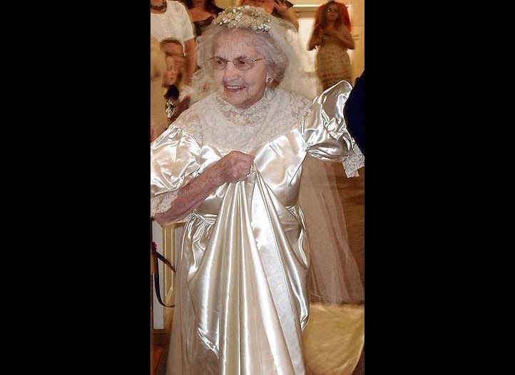 Agnes Anderson, 98, walked the aisle in her 1938 wedding dress for a second time. The West Michigan woman put on the vintage gown -- which she wore during her wedding 73 years ago -- for a fashion show featuring classic bridal gowns at a church in Muskegon.