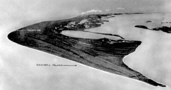 Aerial photo of Sanibel Island circa1930.