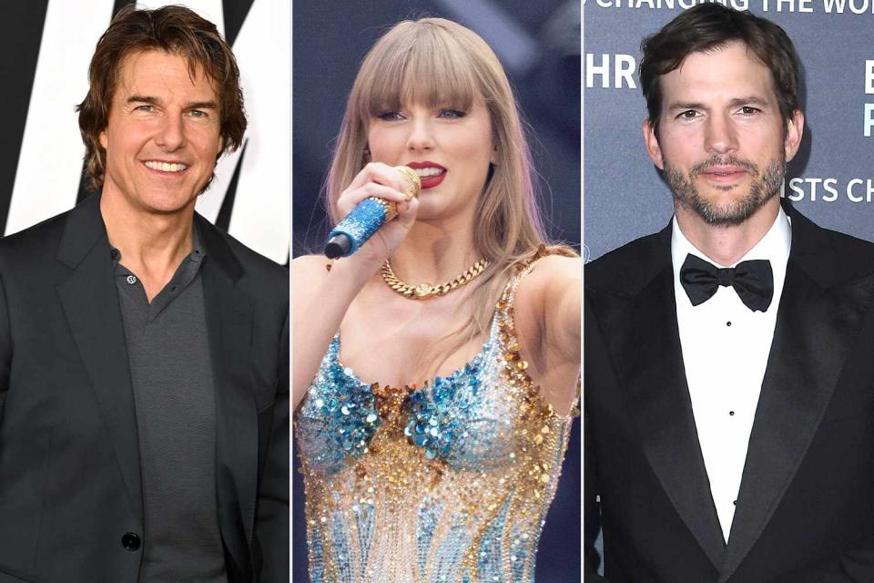 <p>Getty(3)</p> From left: Tom Cruise, Taylor Swift and Ashton Kutcher
