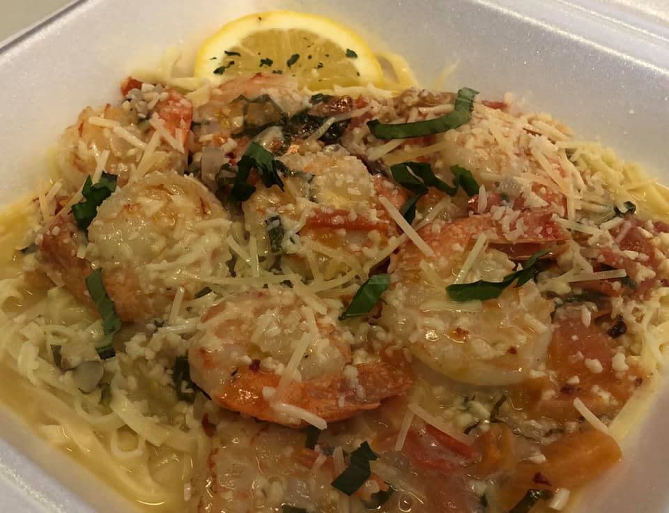 Shrimp Scampi at Macray's Seafood.