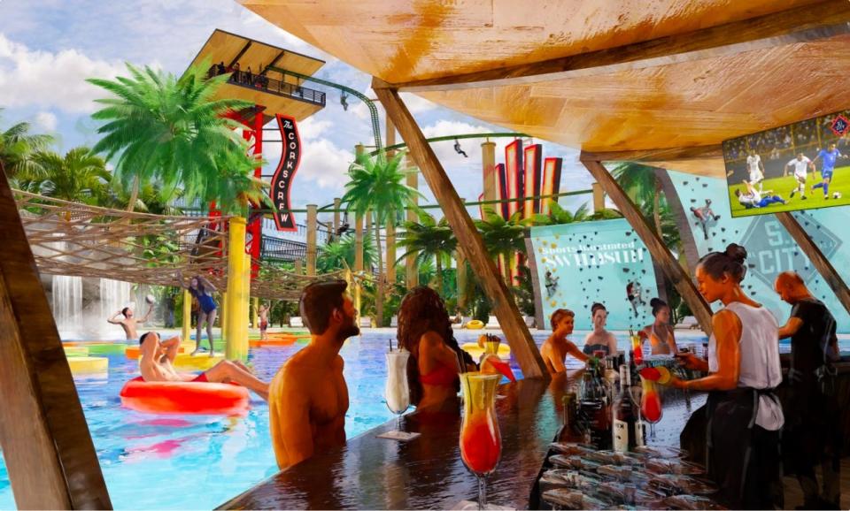 Sports Illustrated provided mock-up illustrations of its future resorts. The first of its kind, a collaboration between Sports Illustrated and Travel + Leisure Co., will be built in Tuscaloosa. Other college-town, and leisure-destination resorts are also in planning.