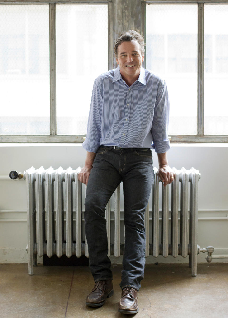 This 2011 photo released by Polk and Co., shows set designer Derek McLane in New York. McLane, much sought-after for his use of unlikely materials in sublime patterns, has been tapped to put together the set for the 85th Academy Awards telecast on Sunday, Feb. 24, 2013. (AP Photo/Polk and Co., Joan Marcus)