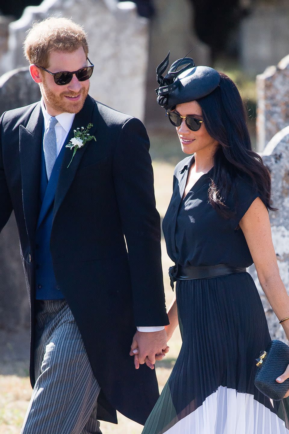 <p>Back we go to the very beginning of Meghan and Harry's first pregnancy... On Meghan's 37th birthday in early August, she and Harry attended the wedding of Charlie van Straubenzee and Daisy Jenks. Now we know when Archie was born - 6 May, 2019 - we can track back to the very early days of Meghan Markle's first pregnancy, which is around about this time. Being in the very first days of pregnancy, Meghan wasn't showing at all here.</p>