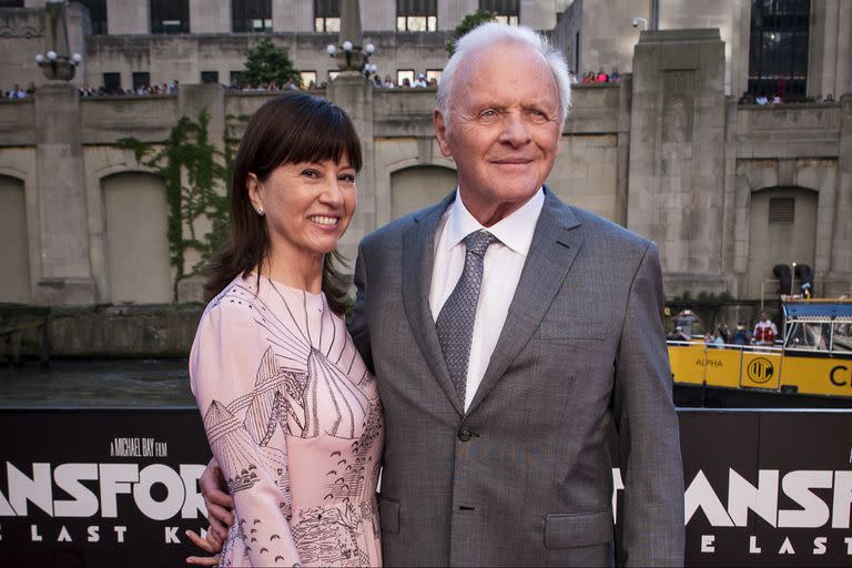 Anthony Hopkins y su actual esposa, Stella Arroyave