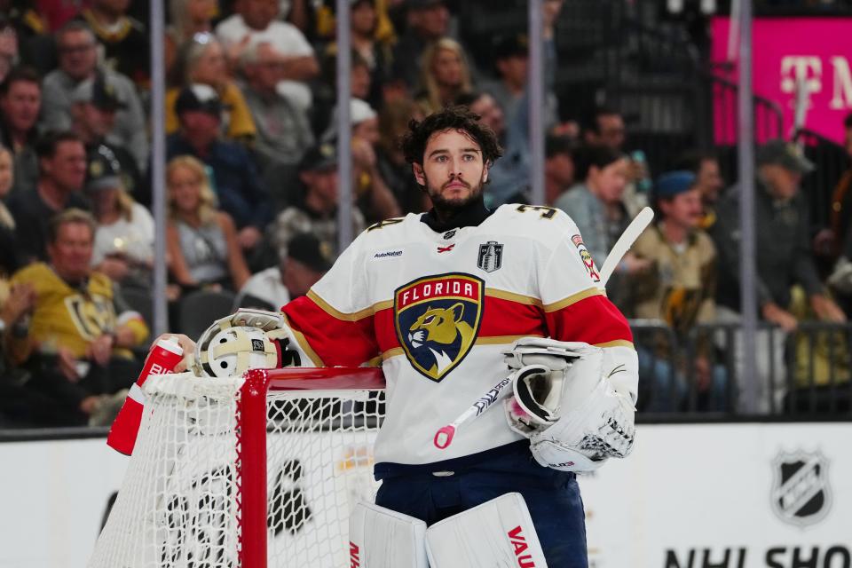 Game 2: Florida Panthers goaltender Alex Lyon replaced Sergei Bobrovsky in net after Vegas made it 2-0.