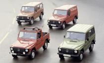 <p>The Mercedes G-class, otherwise known as the G-wagen was first developed for military use back in 1979 and it has stayed surprisingly true to its roots. Mercedes-Benz's original design was only replaced in 2019 with an all-new model; for every pre-2019 model, under the slab-sided skin there’s a full-frame chassis with rugged solid axles suspended by coil springs—just like a Jeep Wrangler. The early ones are really the coolest with their tartan plaid seats, clattery diesels and roll-up windows; too bad they were never officially imported to the U.S. Today, you can import one yourself or find one someone already brought over.</p>