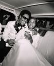 <p>Stevie Wonder and his bride, Motown singer Syreeta Wright, toast to their nuptials with champagne as they leave the Bernette Baptist Church in Detroit, Michigan where they made it official.</p>