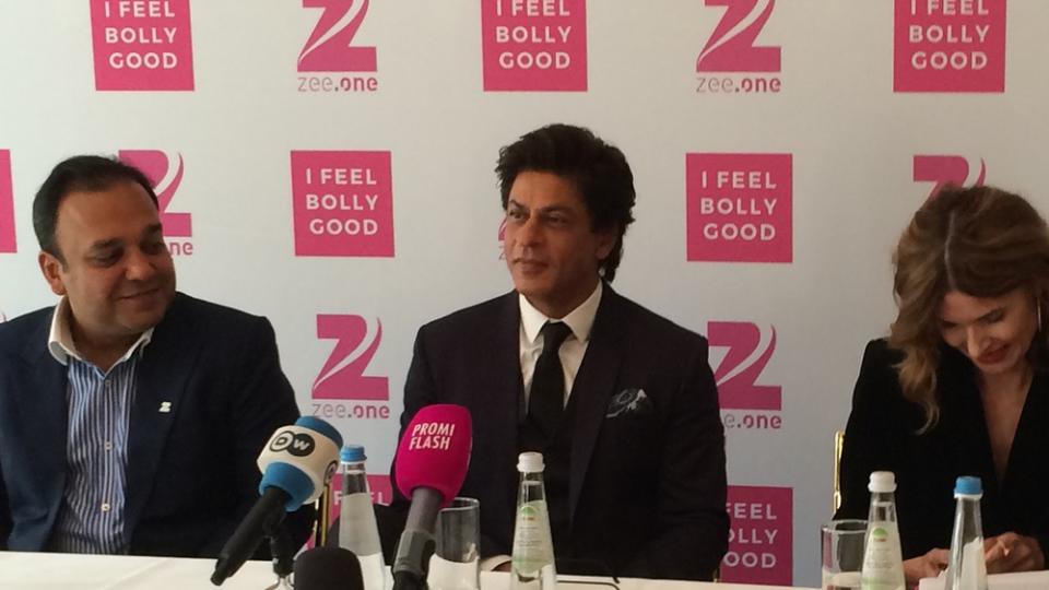 Shah Rukh Khan bei der Präsentation des Bollywood-Senders "Zee.One" in München