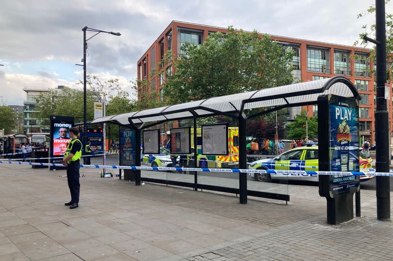 A cordon was in place in Piccadilly Gardens -Credit:Manchester Evening News