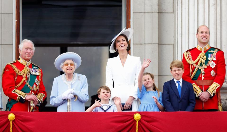 The Queen joined by royal family to watch a flypast