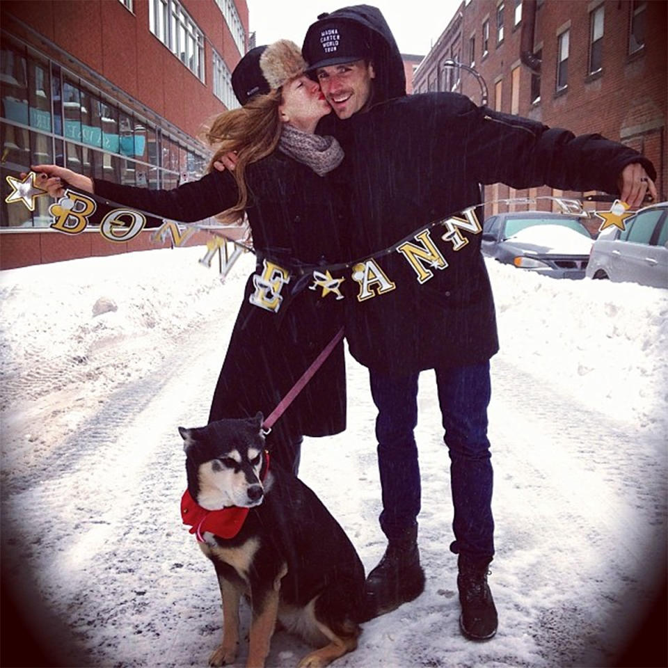 "So long 2013 ... Here we come 2014! #nye #nye2014," the fitness guru captioned an Instagram photo with her husband after celebrating New Year's Eve in the snow.