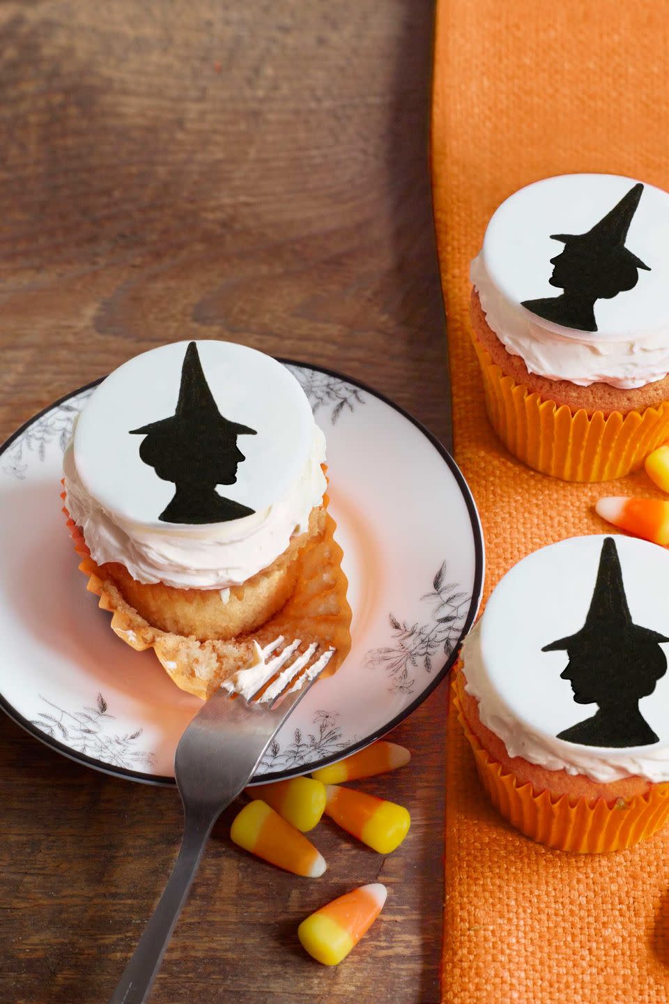 Witch Silhouette Cupcakes