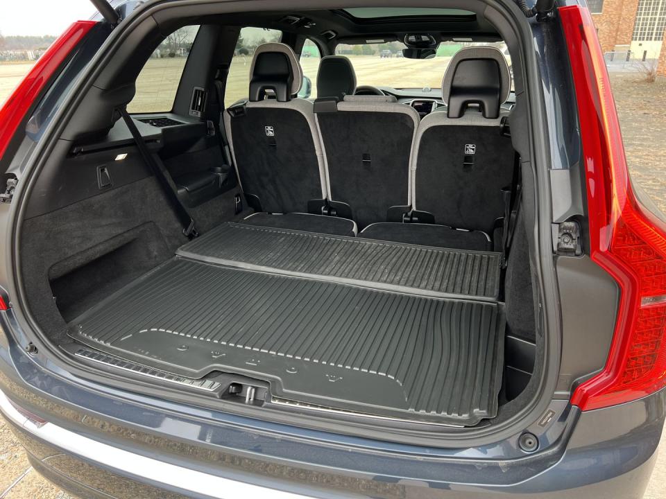 <p>Being a three-row SUV, the XC90 has no shortage of trunk space. With the third row folded, there's an impressive 85.7 cubic feet of space to put your stuff. Fold the third row up, and that shrinks to 11 cubic feet—still not bad, all things considered. </p>