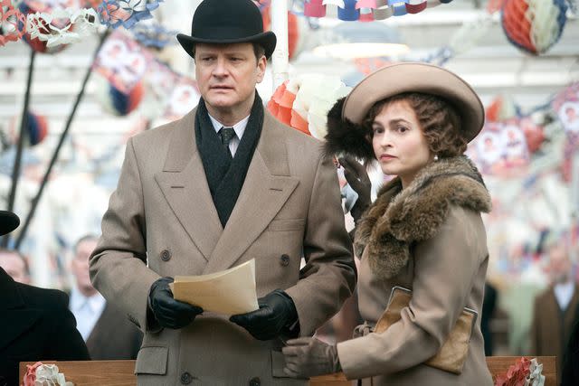 <p>Laurie Sparham/The Weinstein Company/Courtesy Everett</p> Colin Firth and Helena Bonham Carter in 'The King's Speech'