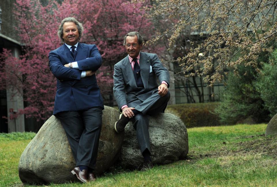 italian cashmere tycoon brothers sergio and pier luigi loro piana in roccapietra, italy on april 9, 2008