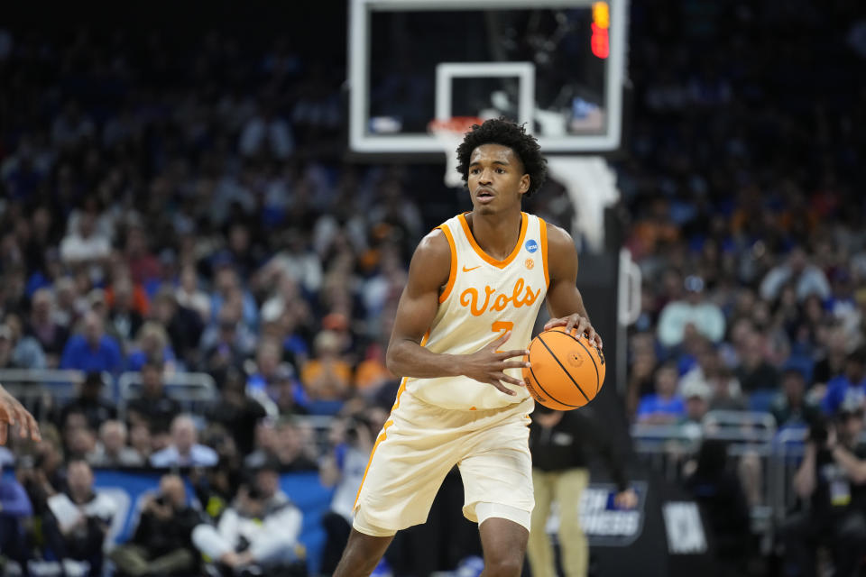 Tennessee forward Julian Phillips (2) against Duke during the second half of a second-round college basketball game in the NCAA Tournament Saturday, March 18, 2023, in Orlando, Fla. (AP Photo/Chris O'Meara)