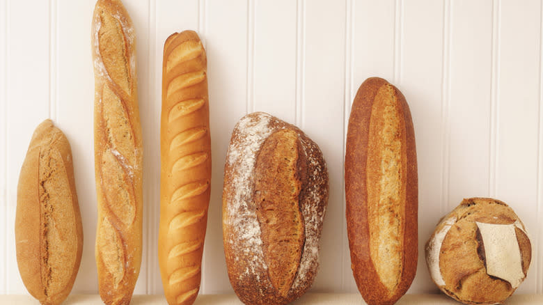 Various types of bread