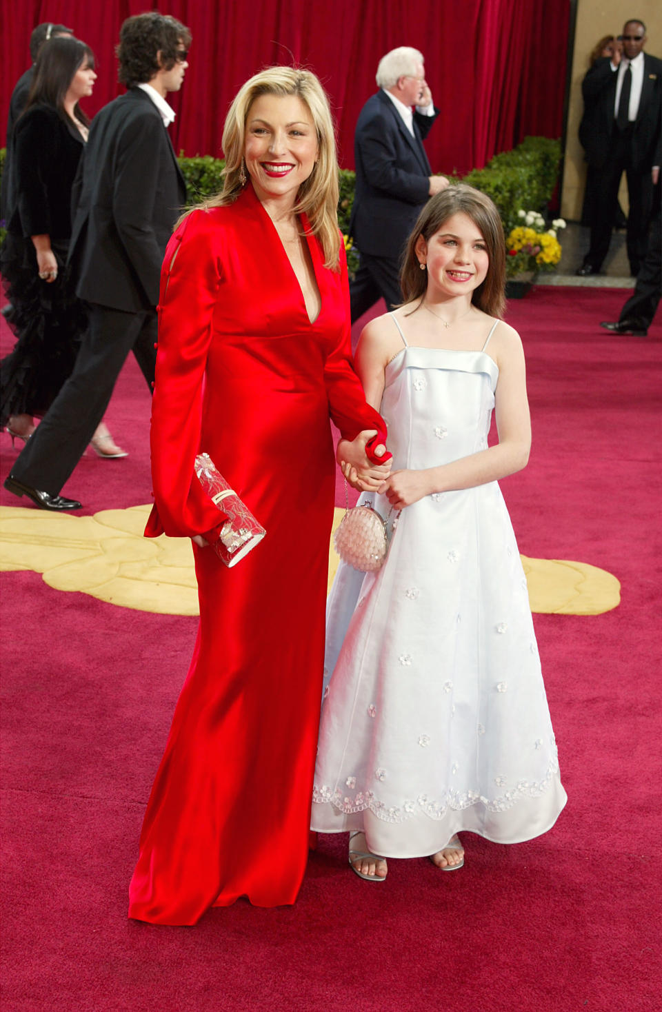 HOLLYWOOD - MARCH 23:  Actress Tatum O'Neal and daughter Emily attend the 75th Annual Academy Awards at the Kodak Theater on March 23, 2003 in Hollywood, California.  (Photo by Kevin Winter/Getty Images)