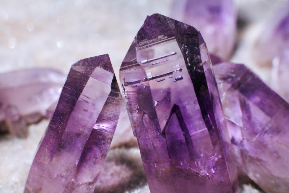 Purple amethysts