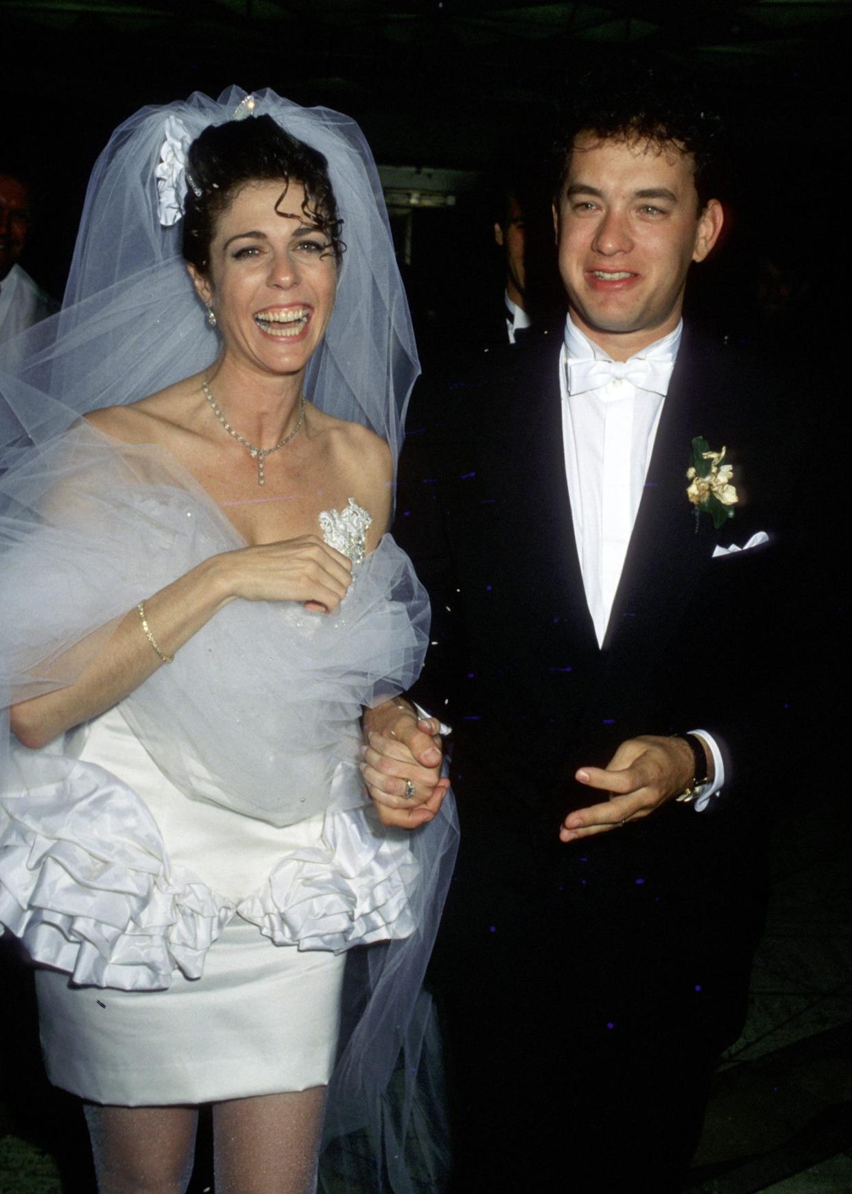 Tom Hanks and Rita Wilson at their wedding