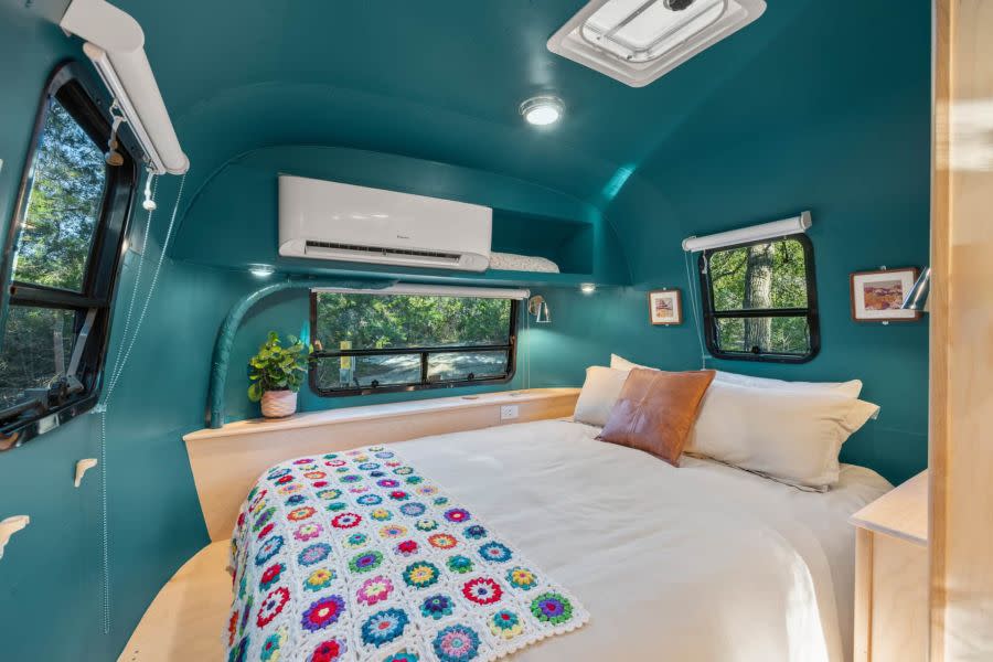 The Super Cute Retro Airstream short term rental located in Wimberley, Texas (Courtesy of Jennifer and Gregory)